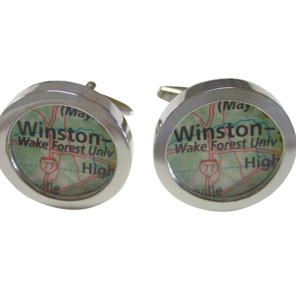 Wake Forest University Map Cufflinks - Picture 1 of 2
